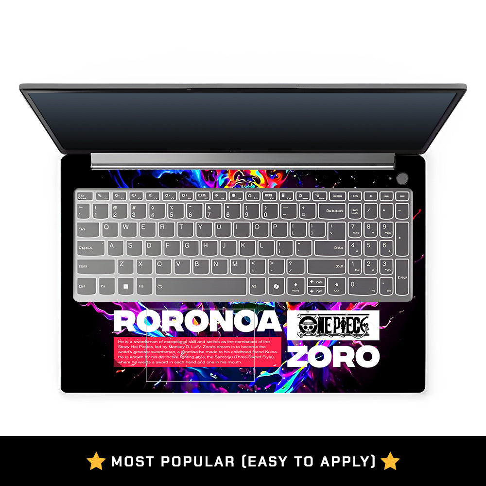Zoro with Neon Flames Lenovo LOQ Essential 15IAX9E Laptop Skin