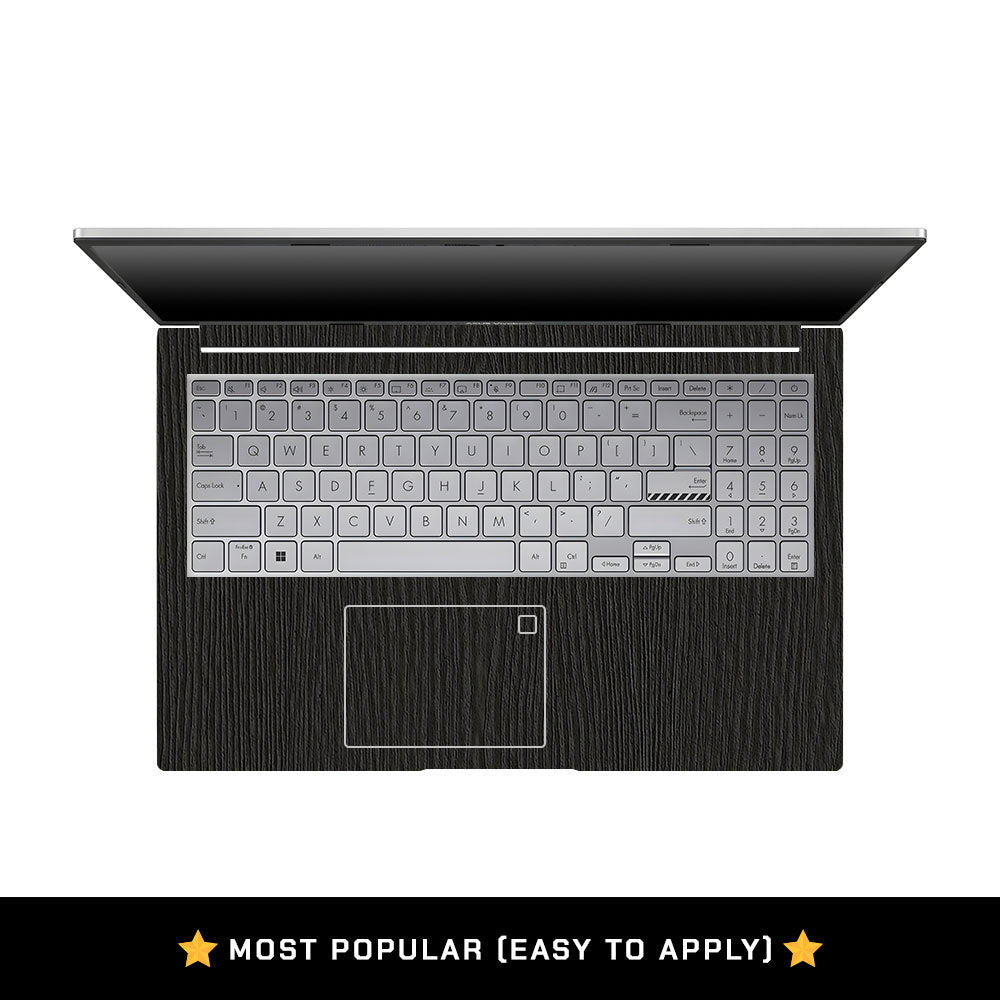 Textured Black Wood Asus VivoBook 15 X1504VA Laptop Skin