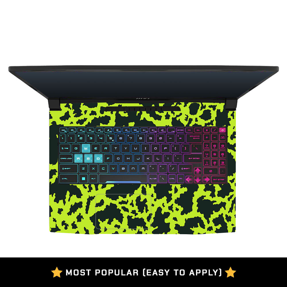 Neon Green Splatter Camo MSI Katana 15 B13V Laptop Skin