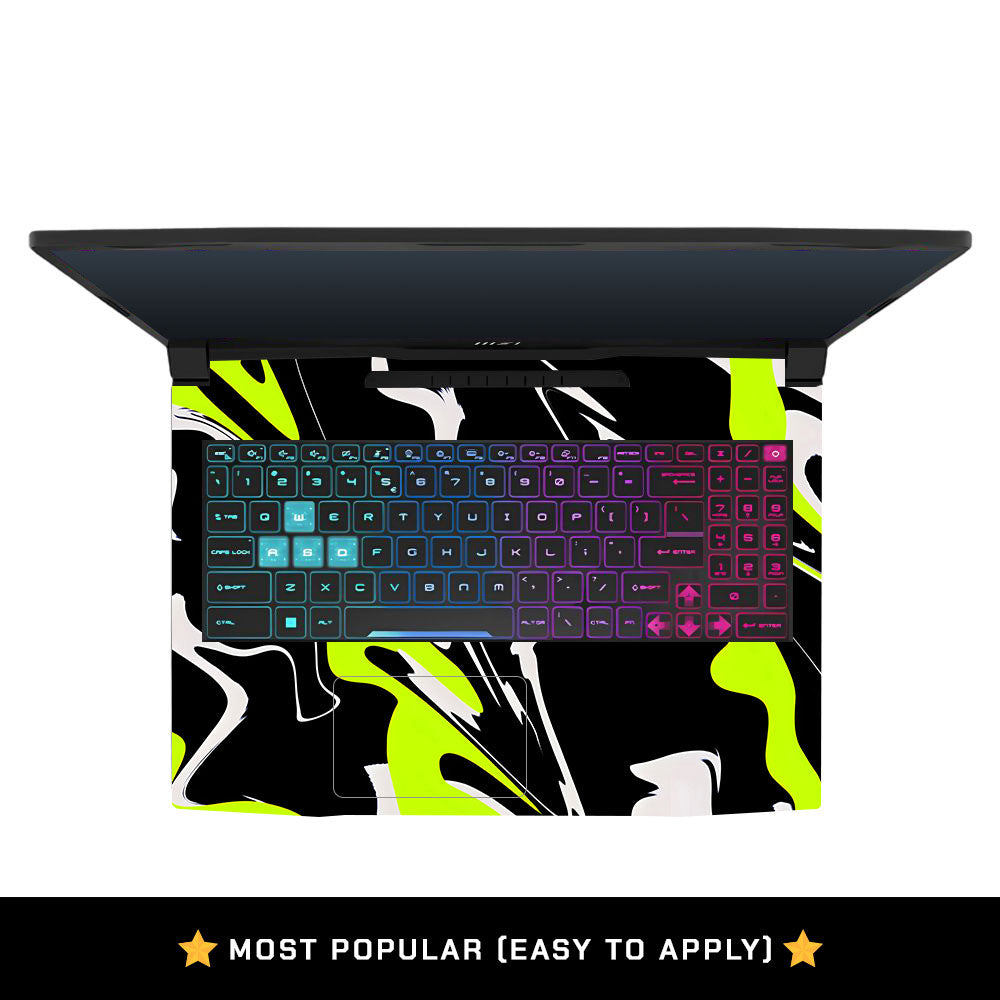 Neon Green and Black Patterns MSI Katana 15 B13V Laptop Skin
