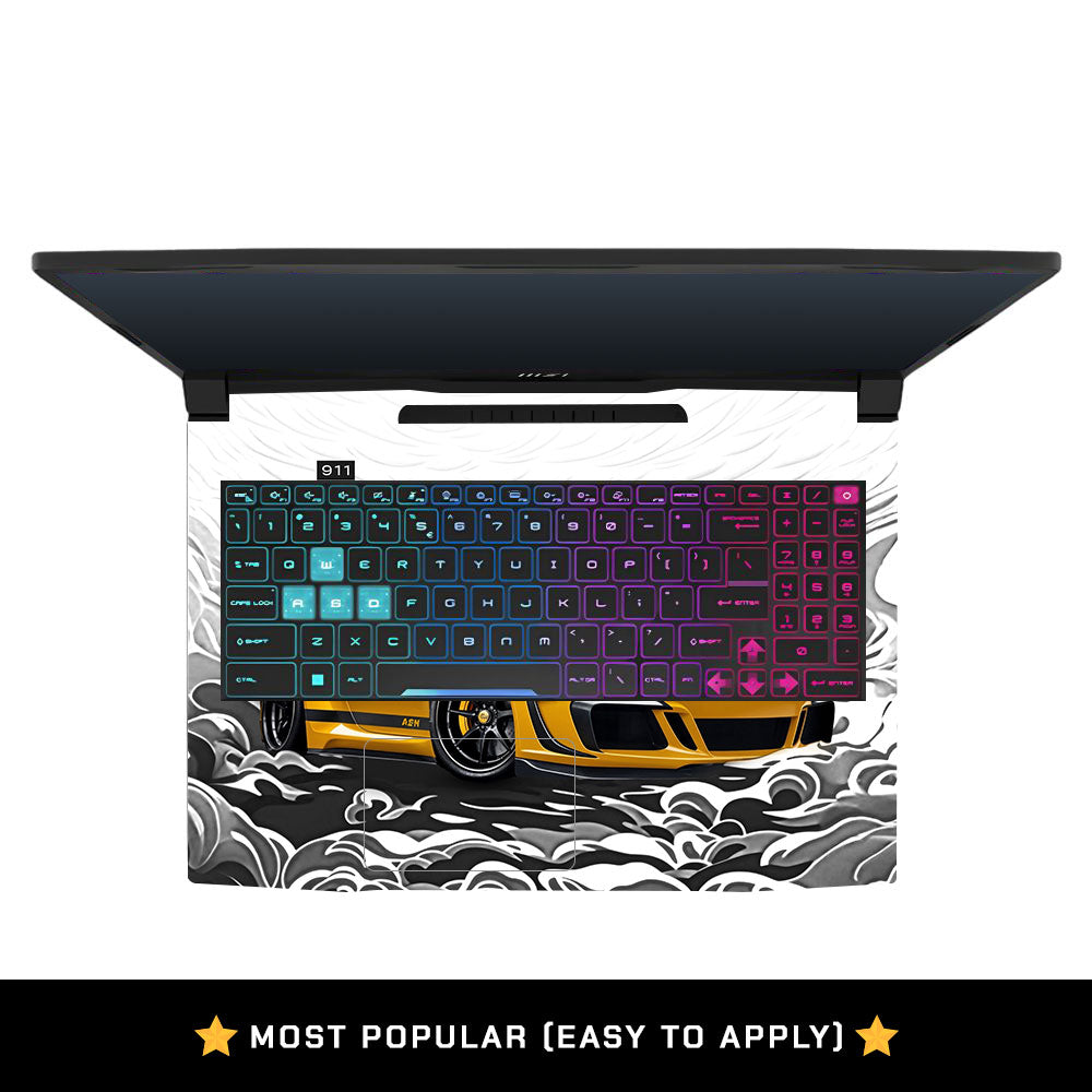 Yellow Sports Coupe MSI Katana 15 B13V Laptop Skin