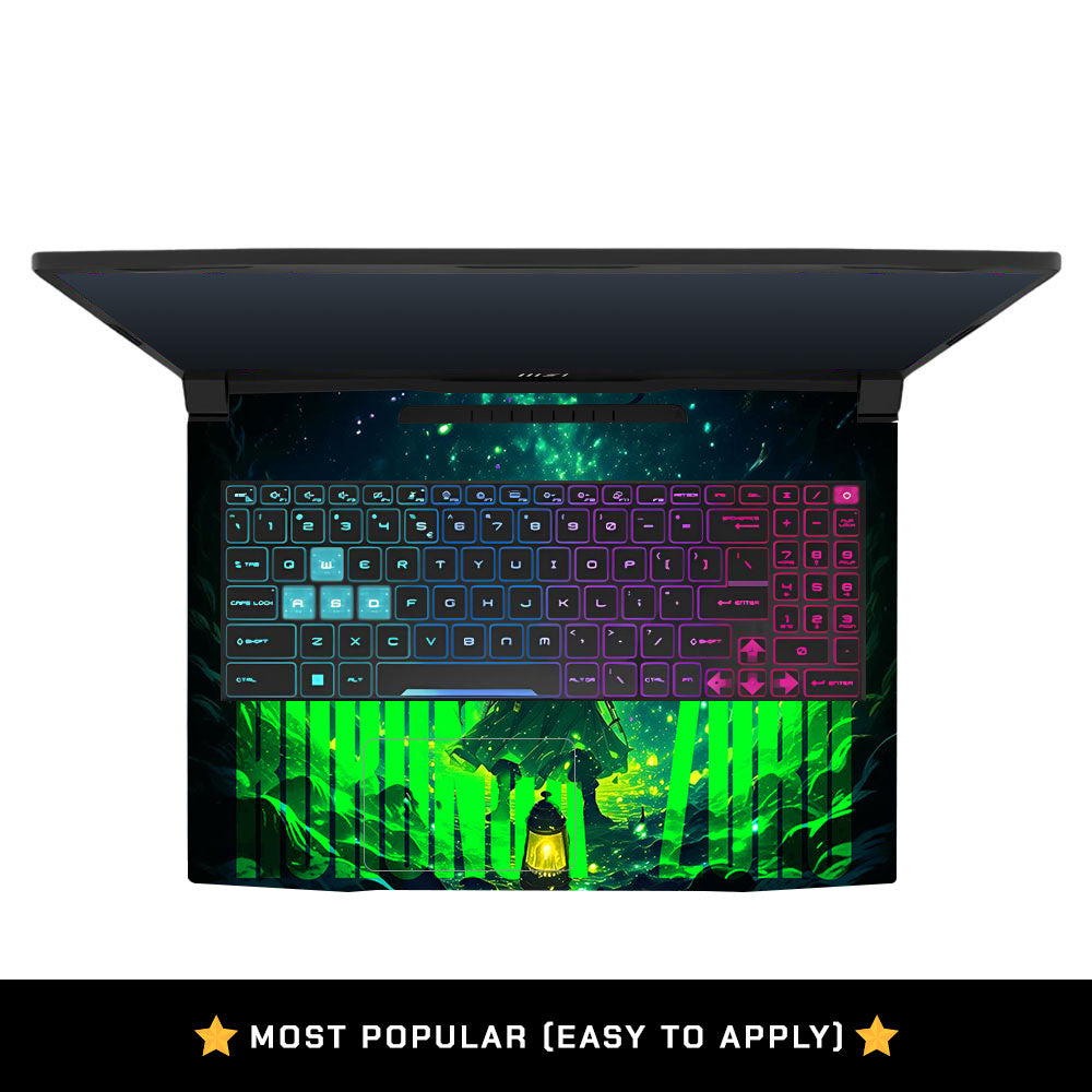 Green Anime Swordsman MSI Katana 15 B13V Laptop Skin