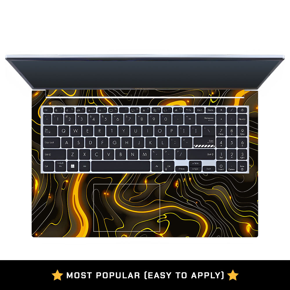 Golden Lava Waves Asus Vivobook 15 X1502ZA Laptop Skin
