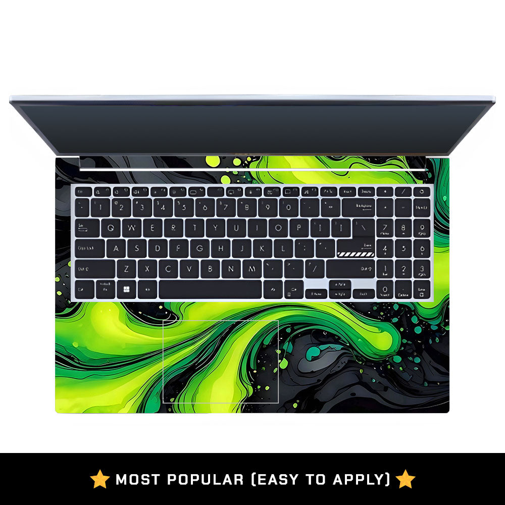 Neon Green Paint Swirls Asus Vivobook 15 X1502ZA Laptop Skin