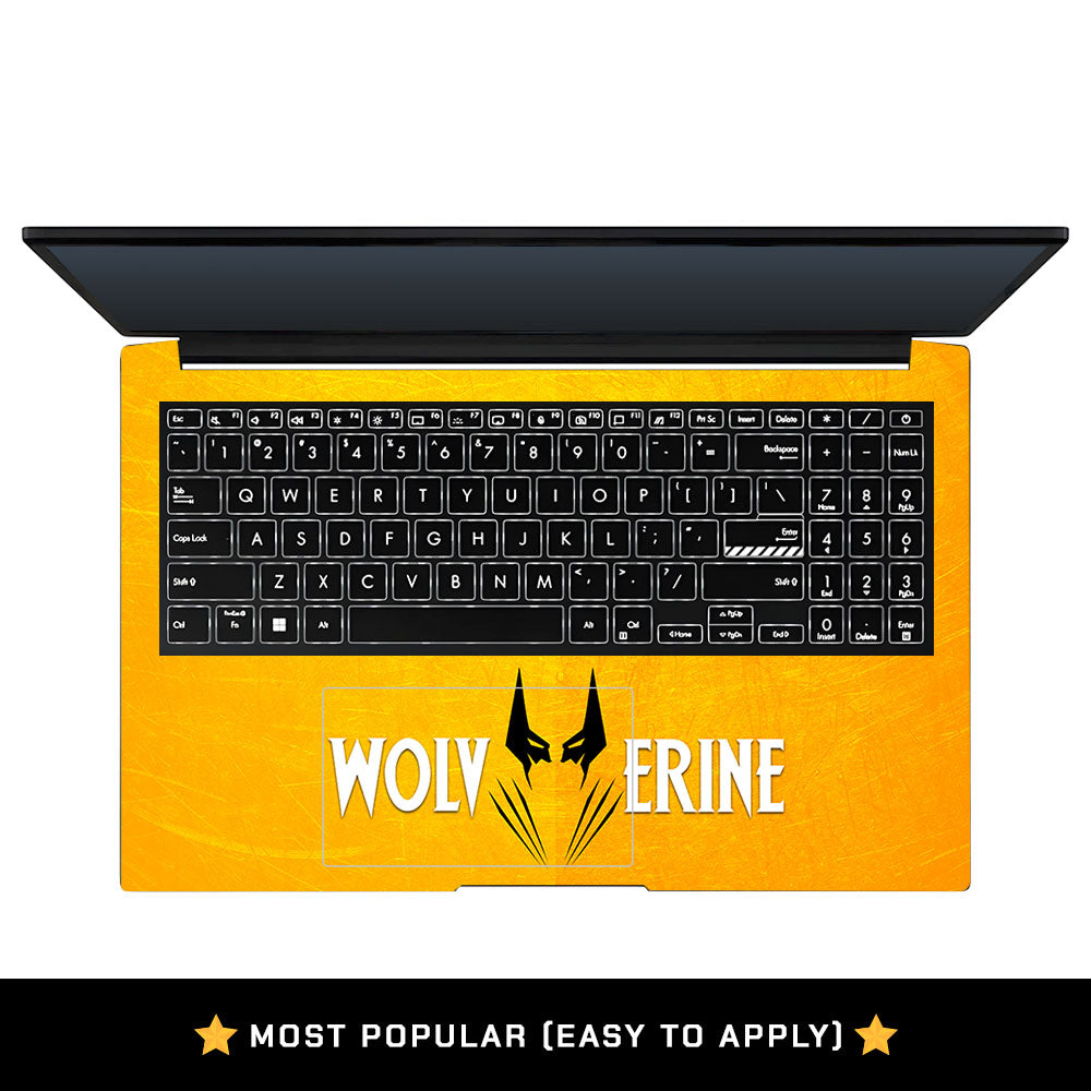Wolverine with Yellow Background Asus Vivobook Pro 15 M6500QC & M6500QH Laptop Skin