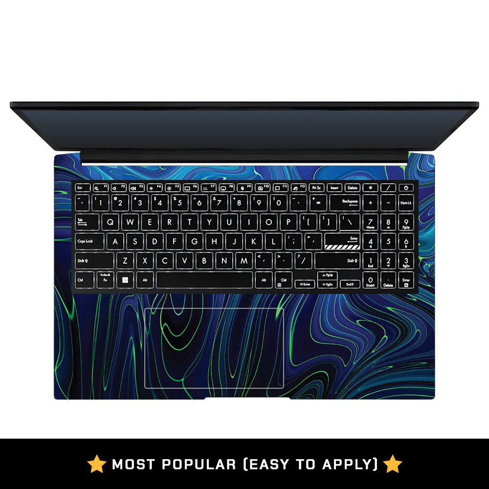 Cobalt Liquid Design Marble Asus Vivobook Pro 15 M6500QC & M6500QH Laptop Skin