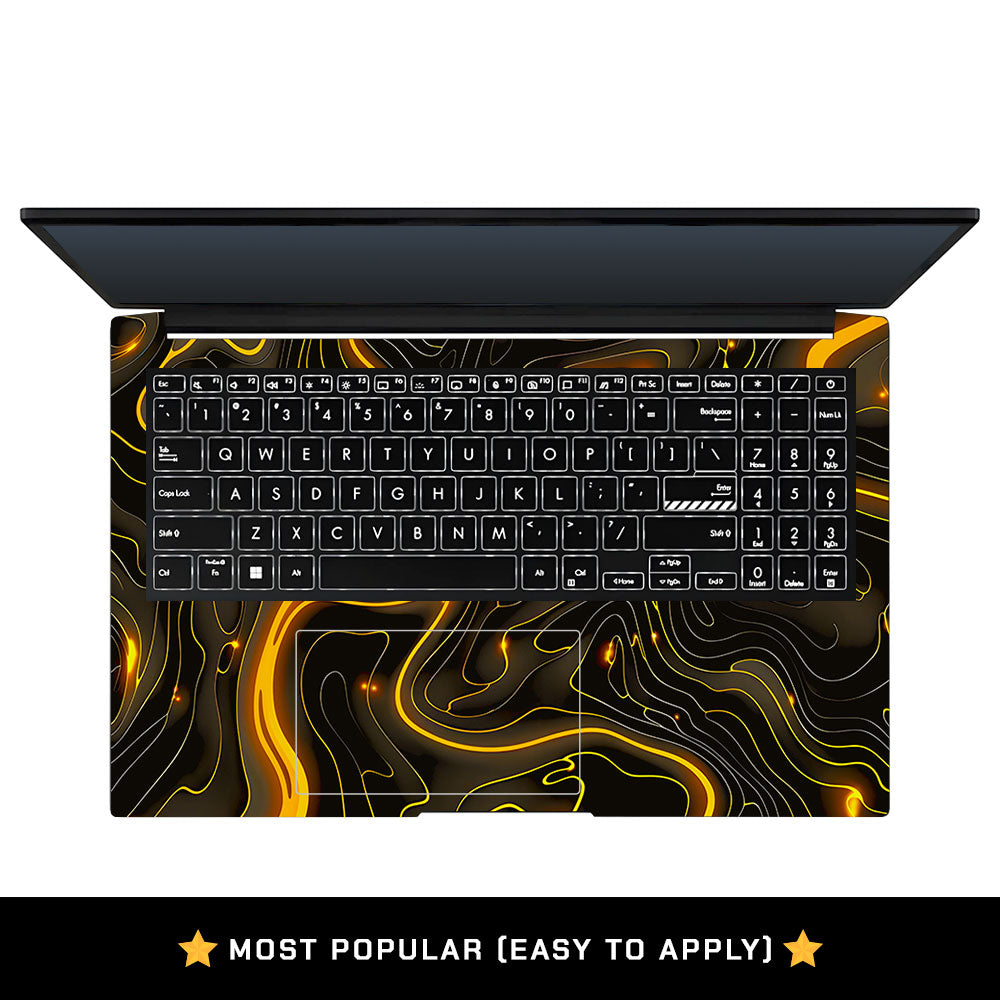 Golden Lava Waves Asus Vivobook Pro 15 M6500QC & M6500QH Laptop Skin