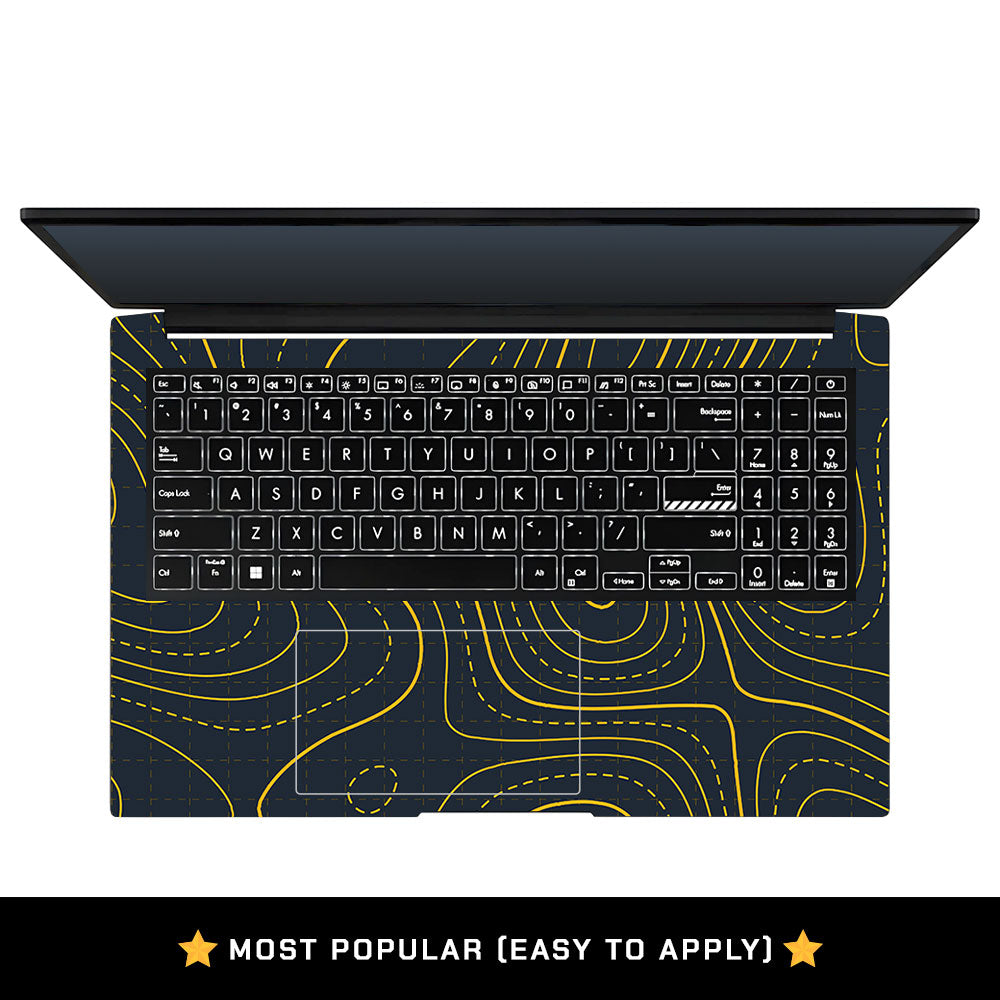 Yellow Contour Lines Asus Vivobook Pro 15 M6500QC & M6500QH Laptop Skin