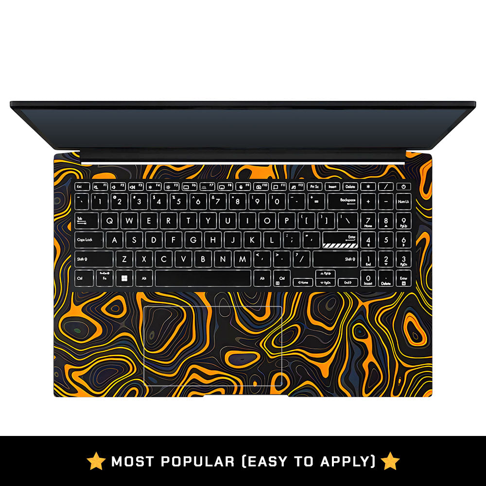 Amber Topographic Waves Asus Vivobook Pro 15 M6500QC & M6500QH Laptop Skin
