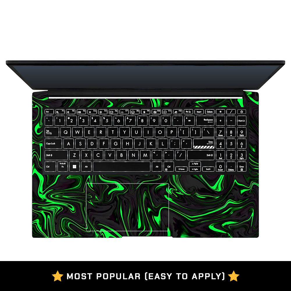 Neon Green Marble Asus Vivobook Pro 15 M6500QC & M6500QH Laptop Skin
