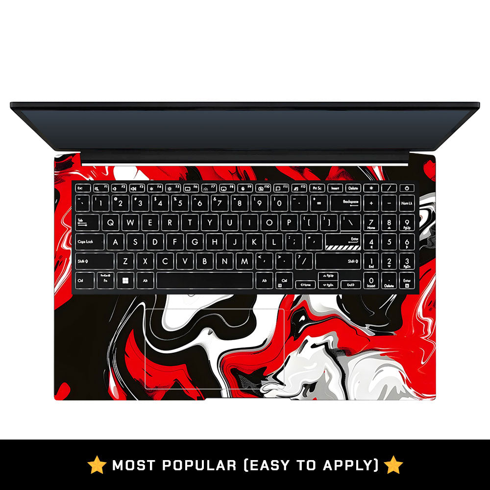 Red and White Marble Asus Vivobook Pro 15 M6500QC & M6500QH Laptop Skin