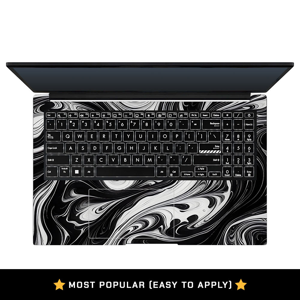 Black and White Marble Asus Vivobook Pro 15 M6500QC & M6500QH Laptop Skin