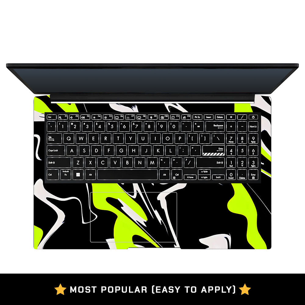 Neon Green and Black Patterns Asus Vivobook Pro 15 M6500QC & M6500QH Laptop Skin