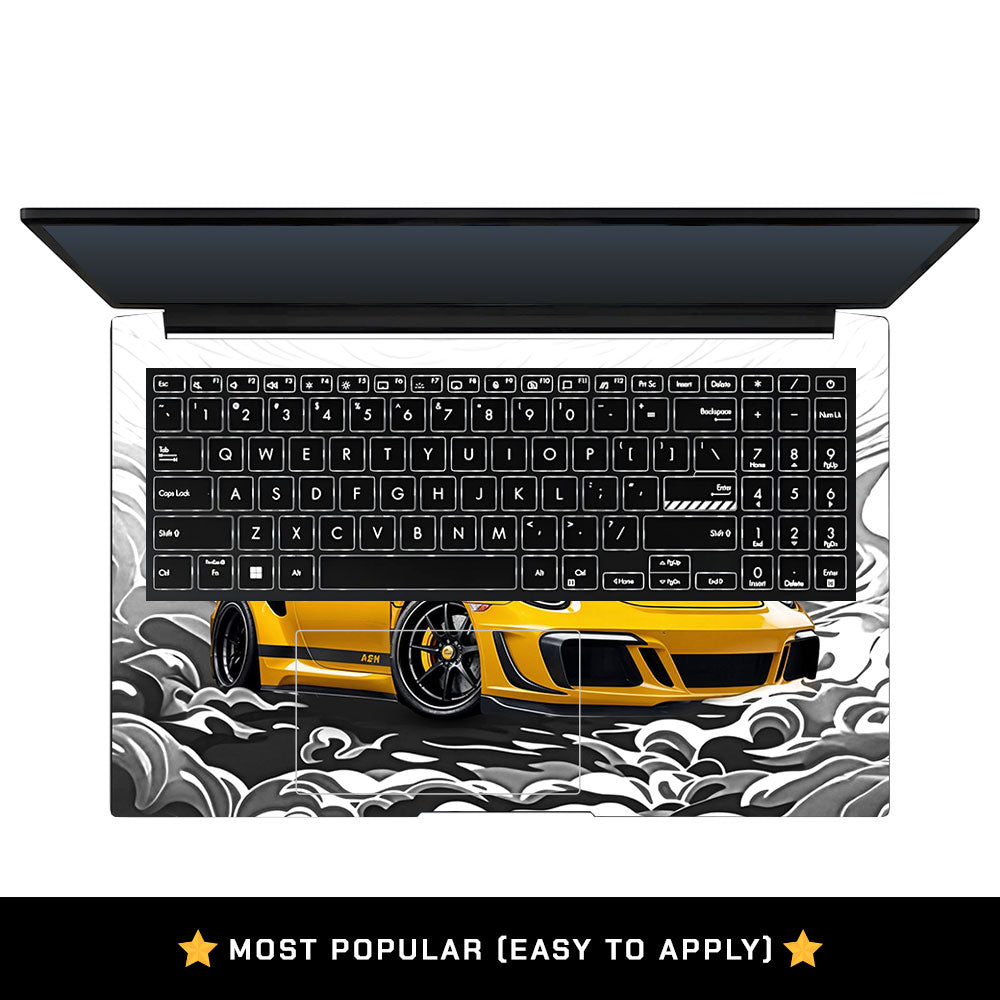 Porsche 911 Yellow Blaze Asus Vivobook Pro 15 M6500QC & M6500QH Laptop Skin
