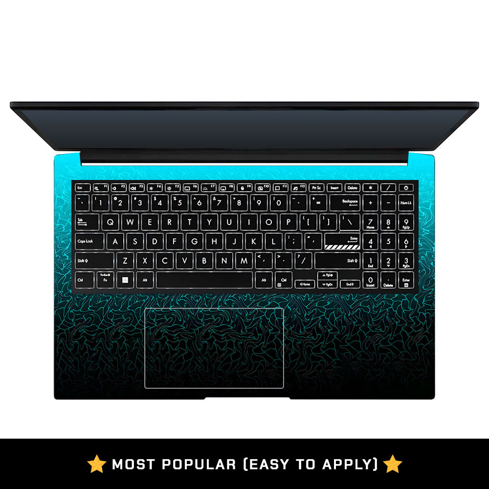 Cyan Blue to Black Gradient Asus Vivobook Pro 15 M6500QC & M6500QH Laptop Skin