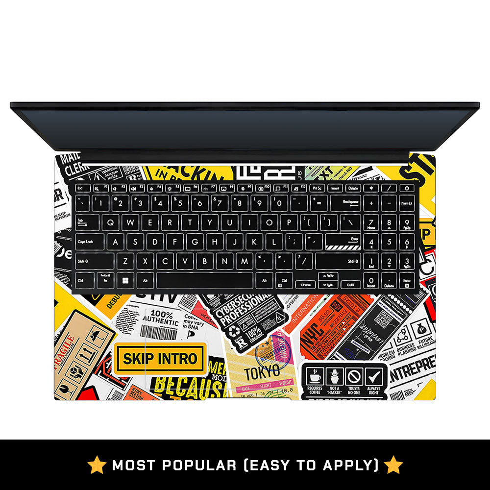 Tech Aesthetic Sticker Collage Asus Vivobook Pro 15 M6500QC & M6500QH Laptop Skin