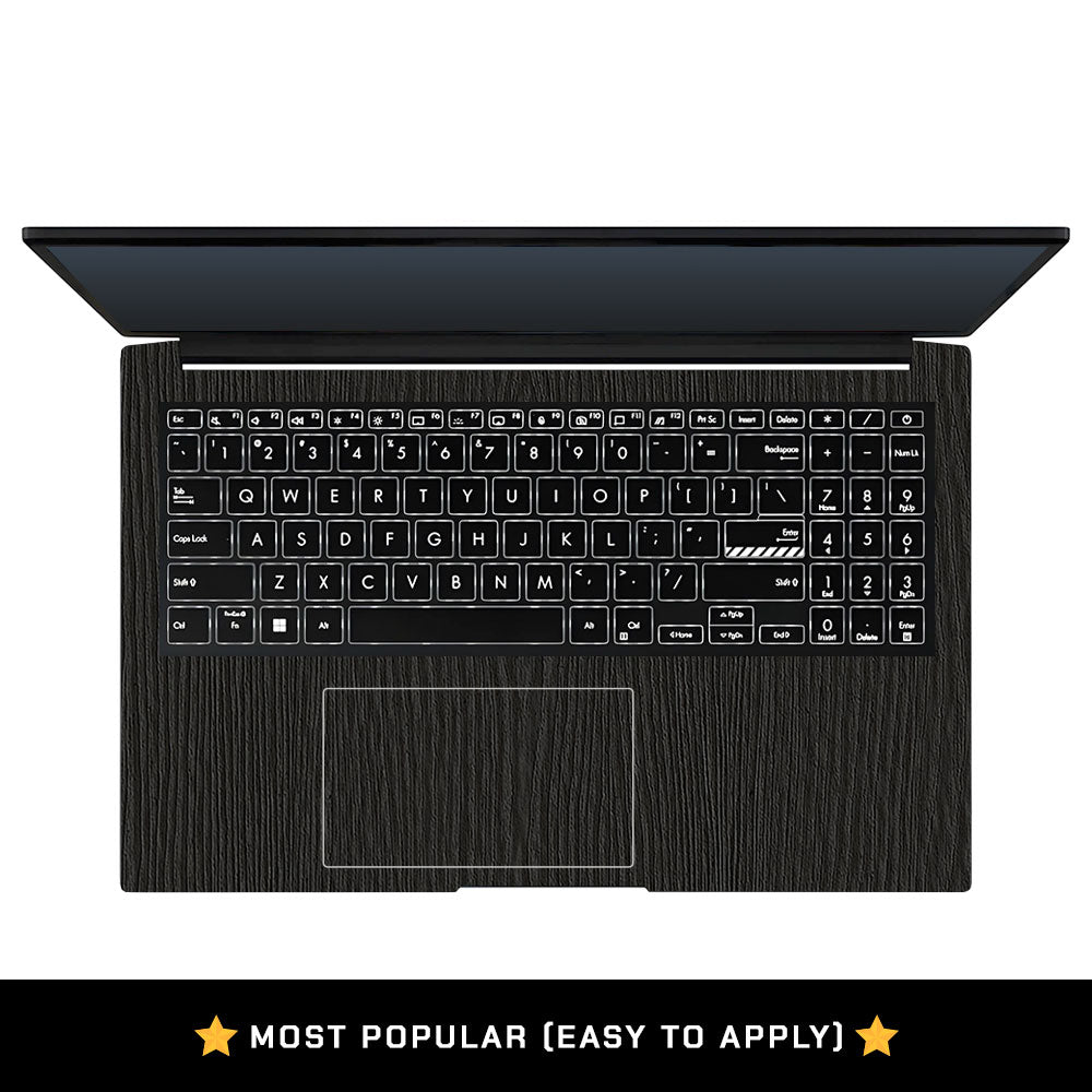 Textured Black Wood Asus Vivobook Pro 15 M6500QC & M6500QH Laptop Skin