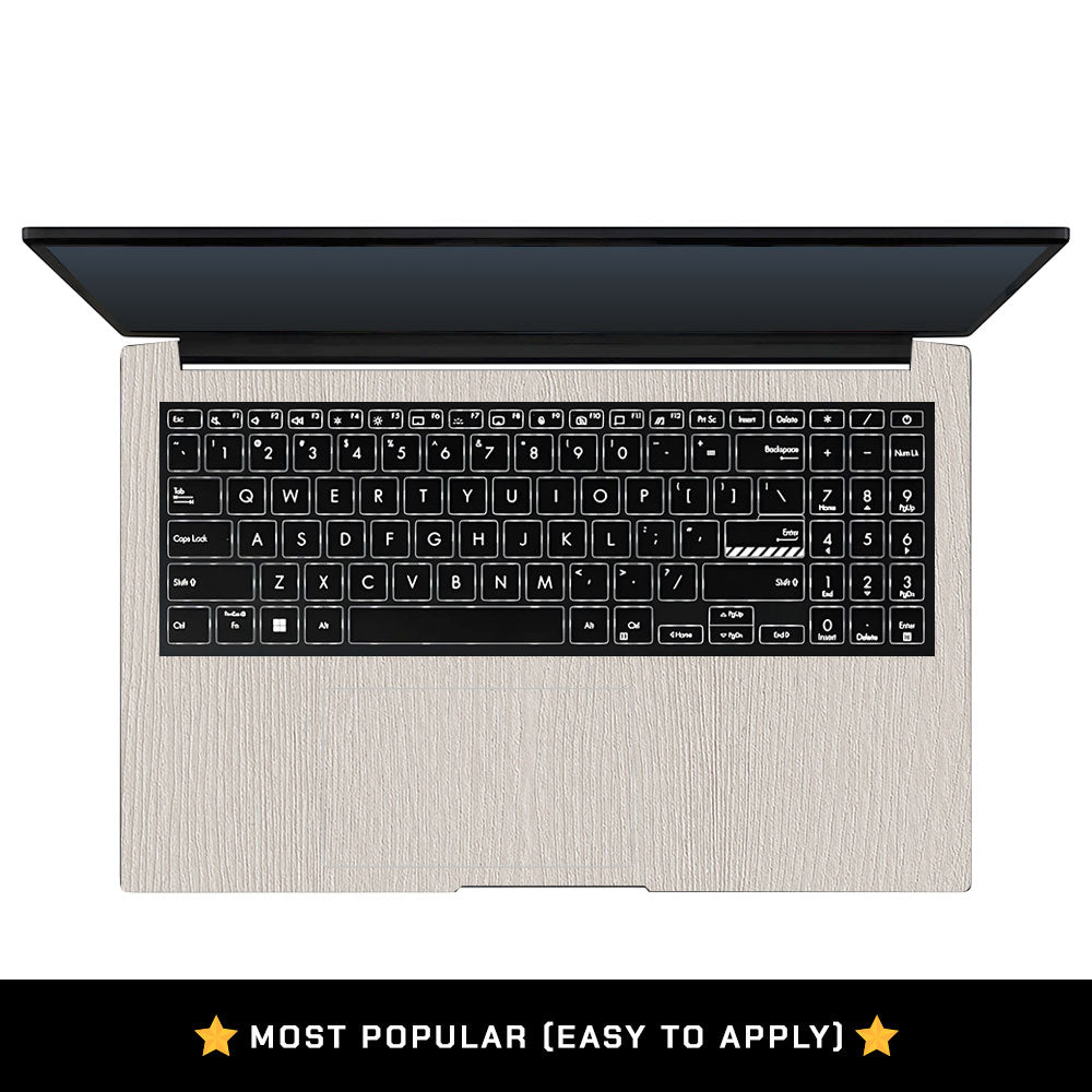 Textured White Wood Asus Vivobook Pro 15 M6500QC & M6500QH Laptop Skin