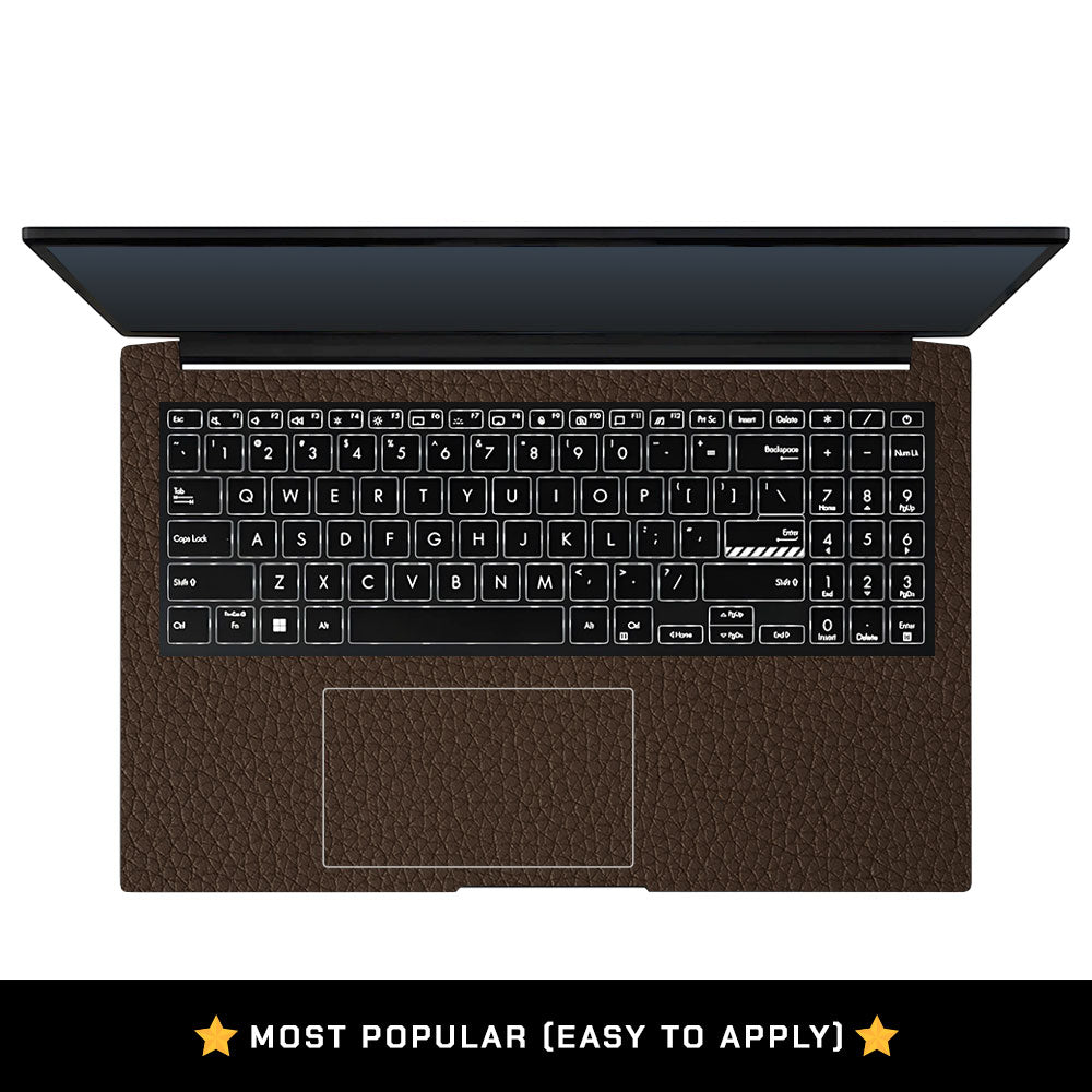 Textured Brown Leather Asus Vivobook Pro 15 M6500QC & M6500QH Laptop Skin