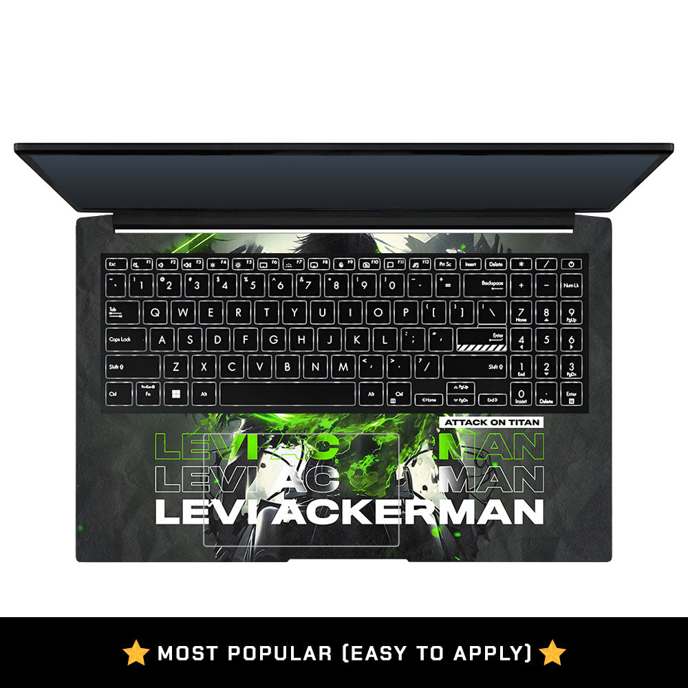 Levi Ackerman Neon Fury Asus Vivobook Pro 15 M6500QC & M6500QH Laptop Skin