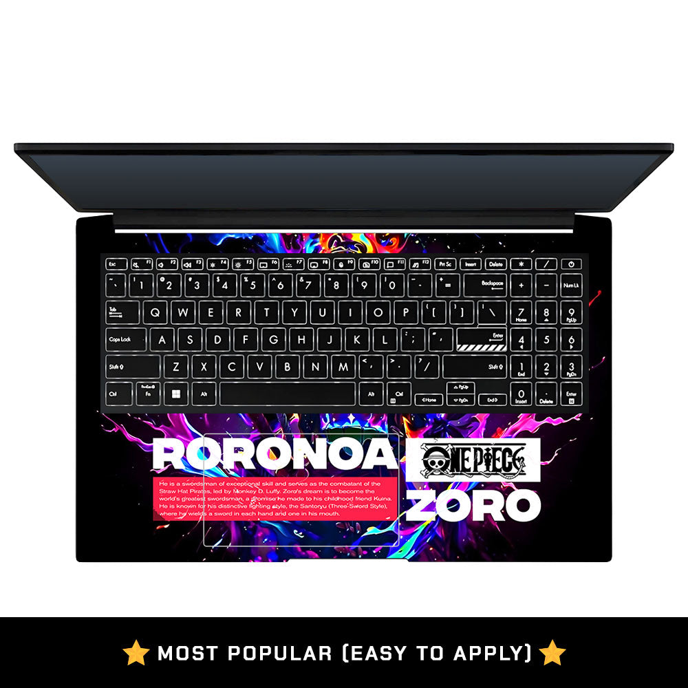 Zoro with Neon Flames Asus Vivobook Pro 15 M6500QC & M6500QH Laptop Skin