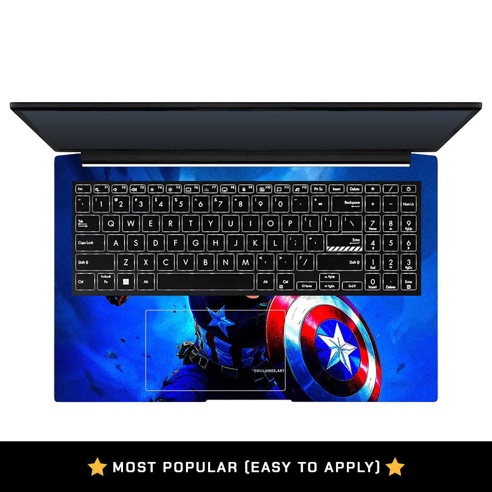Shield of Justice Captain America Asus Vivobook Pro 15 M6500QC & M6500QH Laptop Skin