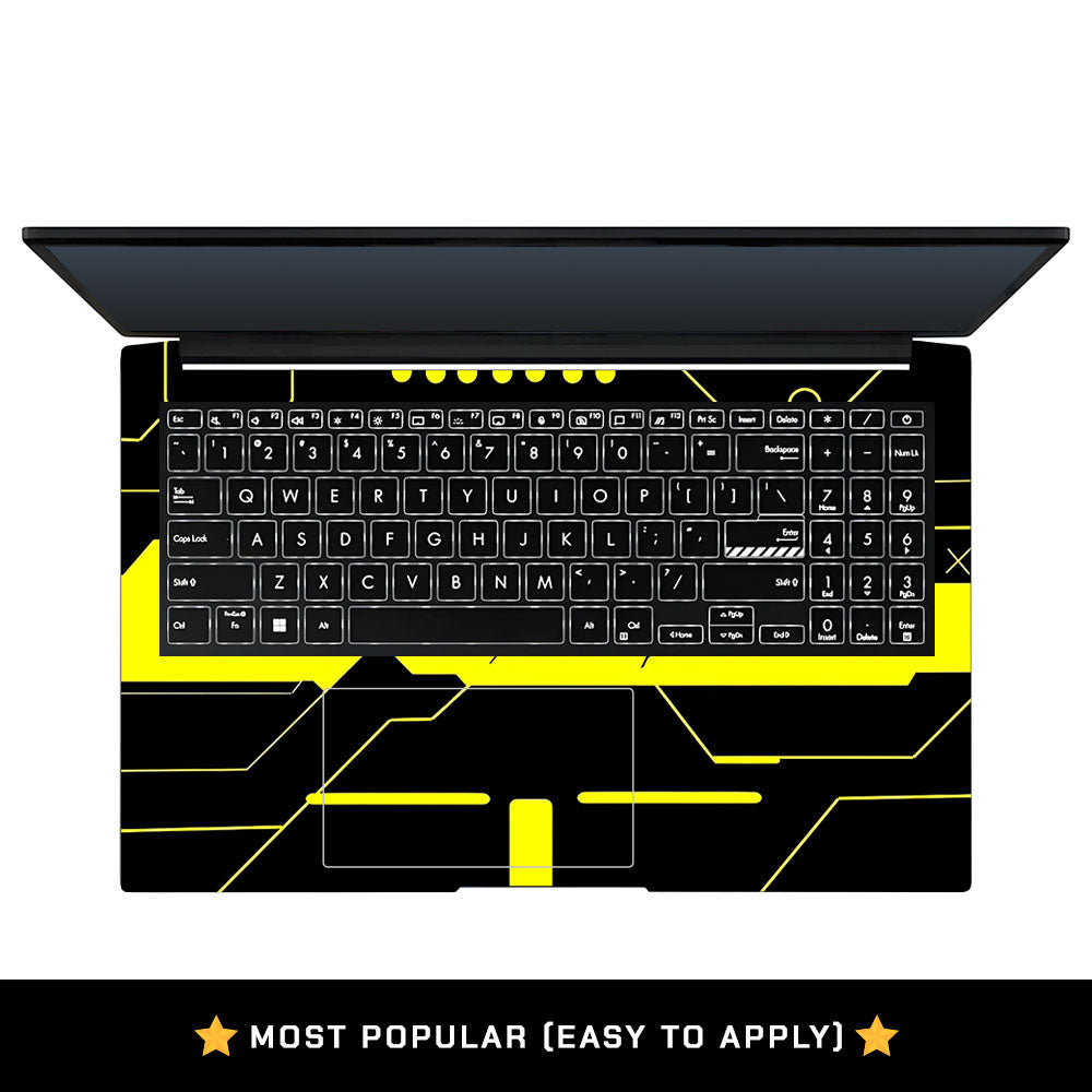 Cyberpunk Yellowline Grid Asus Vivobook Pro 15 M6500QC & M6500QH Laptop Skin
