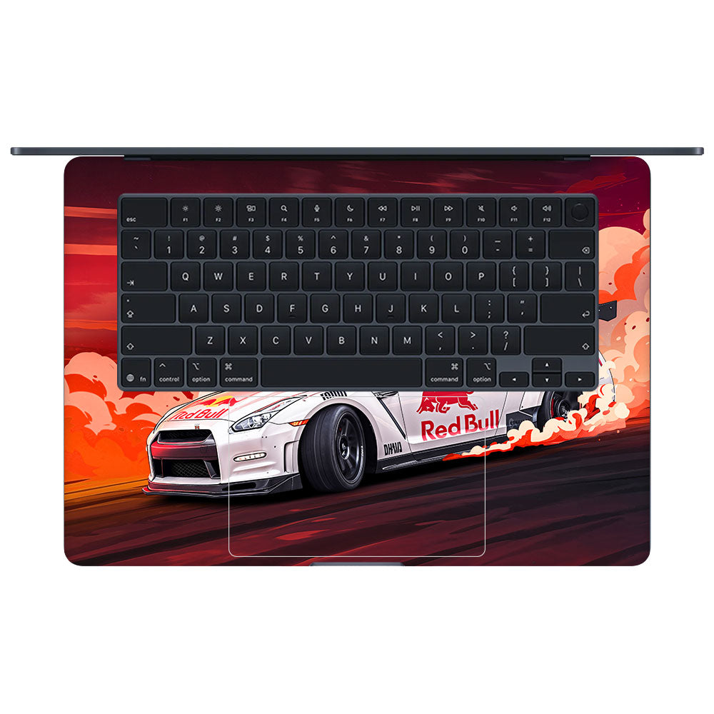 Nissan GTR Red Bull Drift Fury Macbook Air 15 M5 2026 3D Laptop Skin