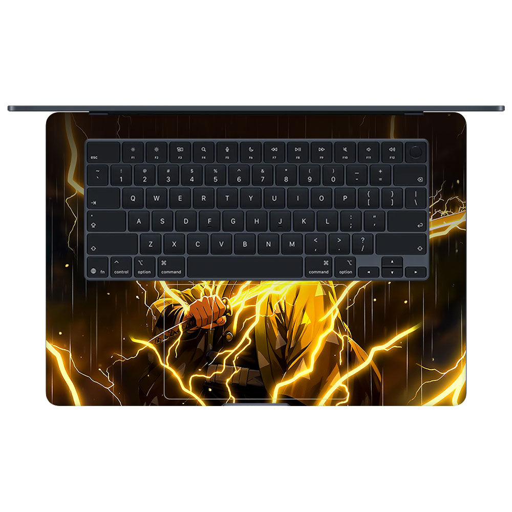 Thunder Soul Lightning Zenitsu Macbook Air 15 M5 2026 3D Laptop Skin