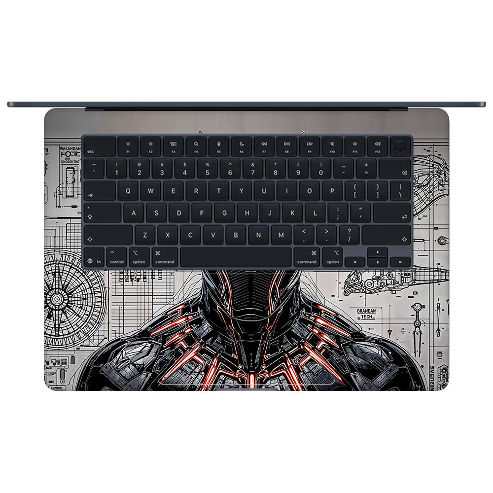Black Panther Vibranium Tech Macbook Air 15 M5 2026 3D Laptop Skin