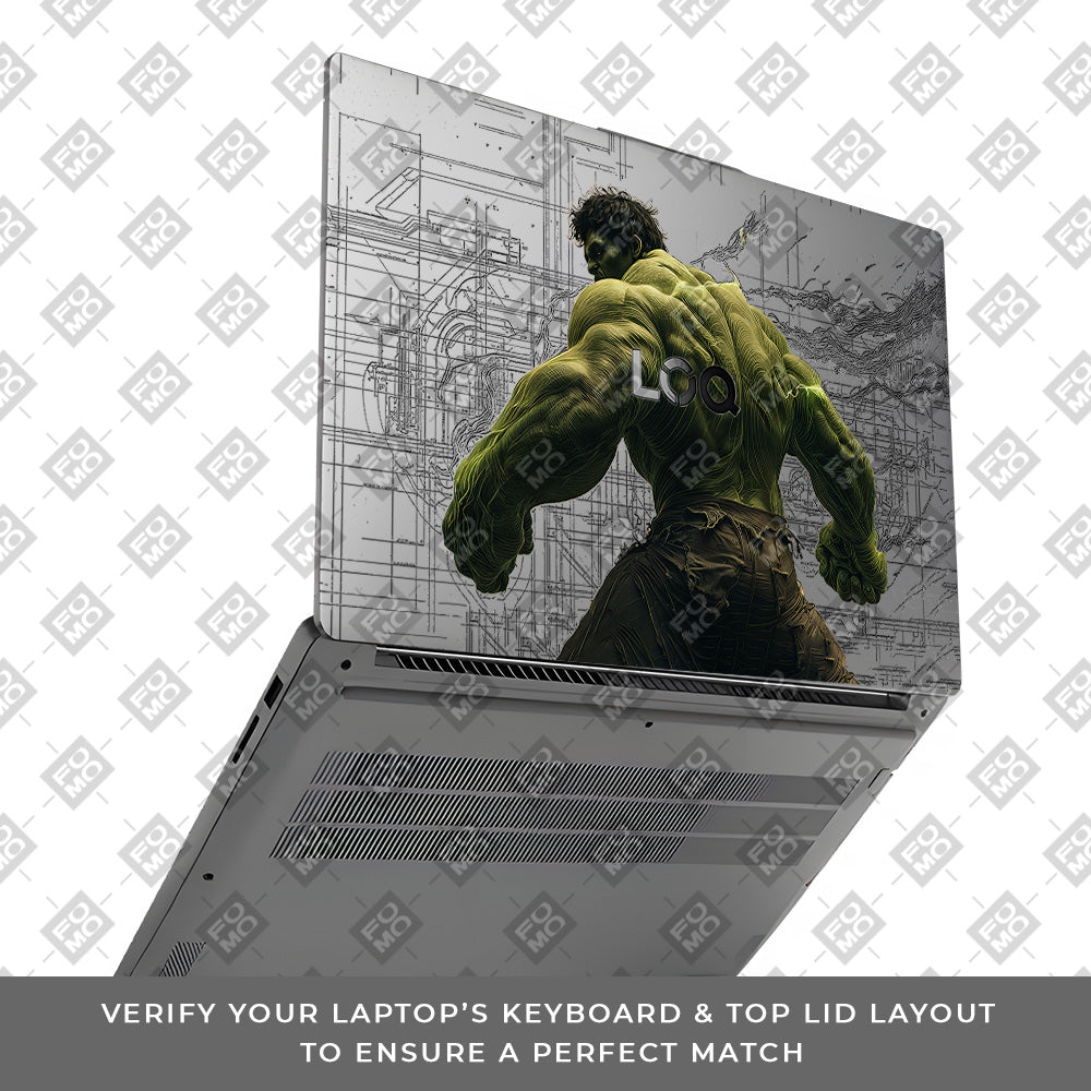 Transparent Hulk Smash Lenovo LOQ Essential 15IAX9E Laptop Skin