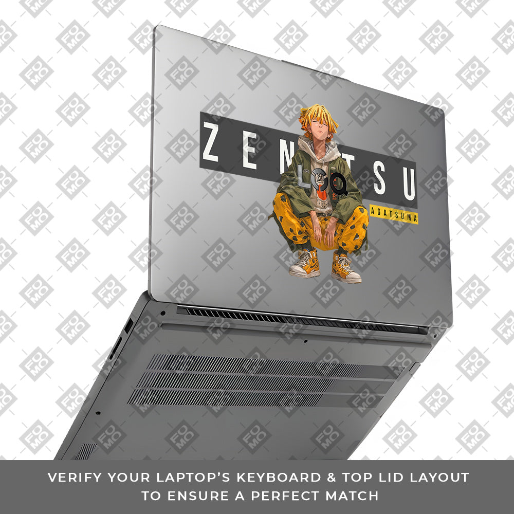 Transparent Zenitsu Agatsuma Lenovo LOQ Essential 15IAX9E Laptop Skin