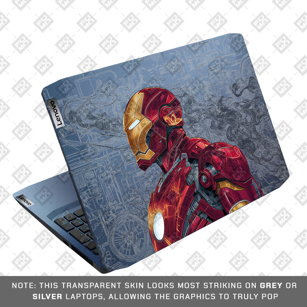 Transparent Futuristic Iron Man Lenovo Ideapad Gaming 3 15ARH05 and 15IMH05 Laptop Skin