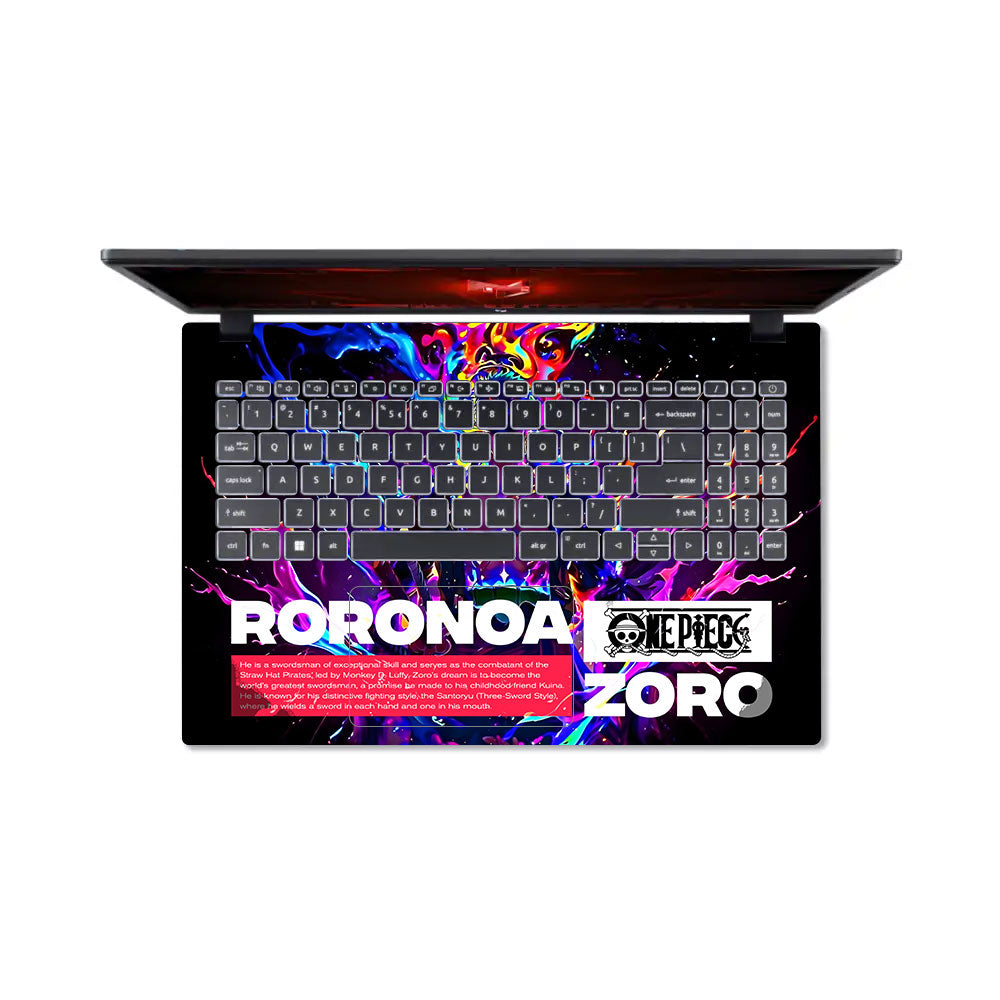 Zoro with Neon Flames Acer Nitro V ANV15 51 55CA Laptop Skin