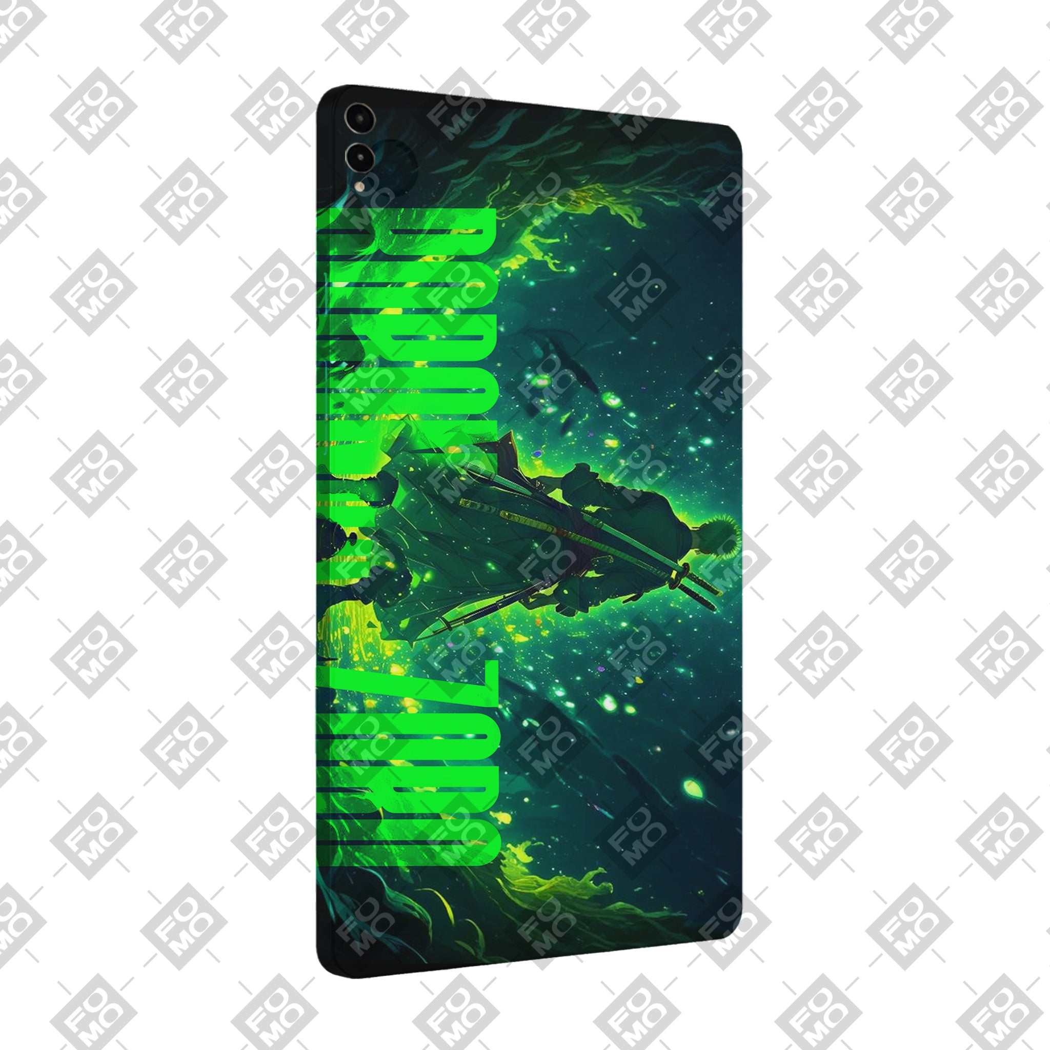 Samsung Galaxy Tab S9 FE Plus Roronoa Zoro Green Fury Anime Tablet Skins