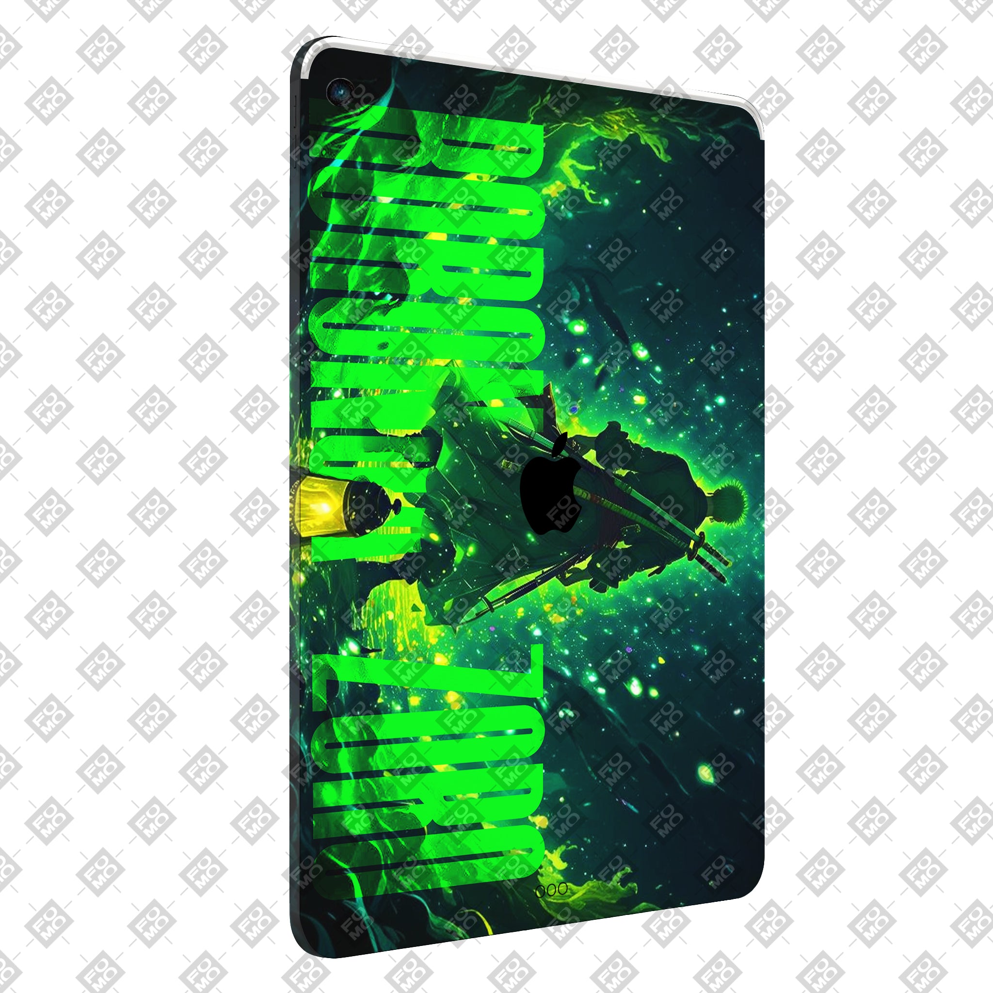 Apple iPad 9th Gen 2021 Roronoa Zoro Green Fury Anime Tablet Skins