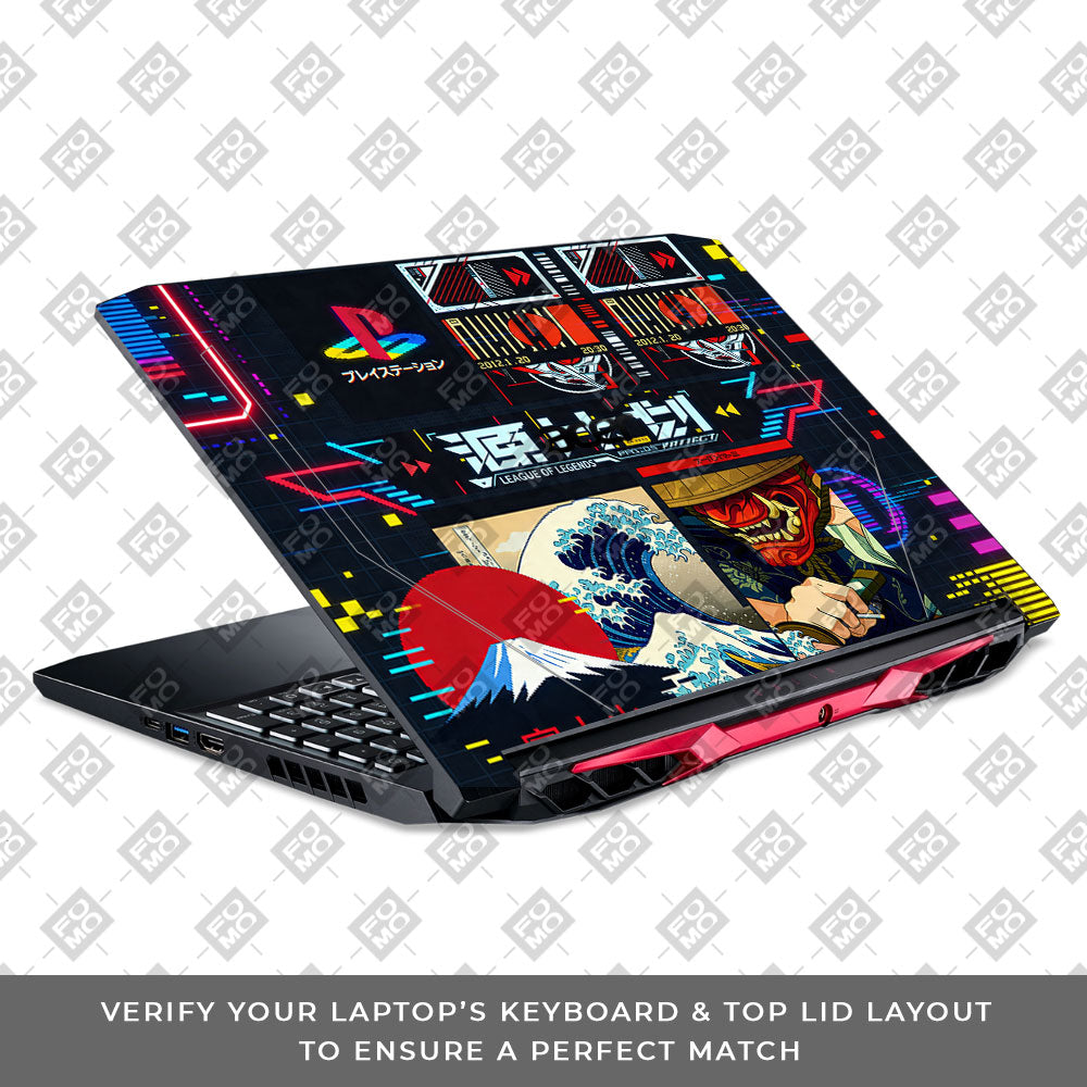 PlayStation Retro Acer Nitro 5 AN515 44, 56 3D Laptop Skin