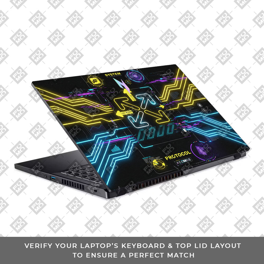 System Protocol Acer Nitro V ANV15 51 55CA 3D Laptop Skin