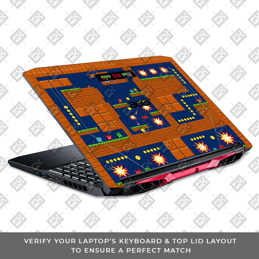 Pixelated Retro Arcade Acer Nitro 5 AN515 44, 56 3D Laptop Skin