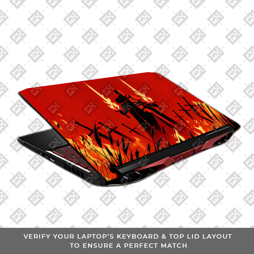Knight of Flames Acer Nitro 5 AN515 45, 55, 57 3D Laptop Skin