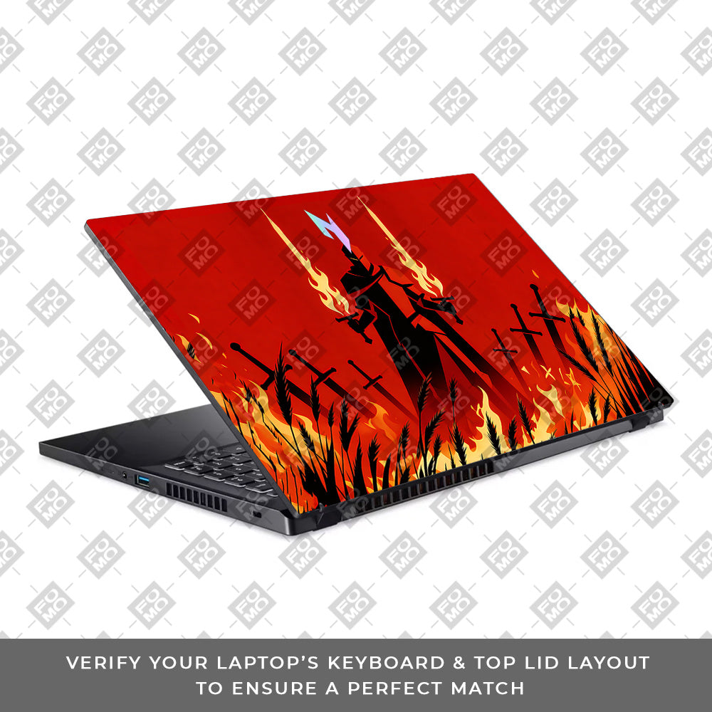 Knight of Flames Acer Nitro V ANV15 51 55CA 3D Laptop Skin