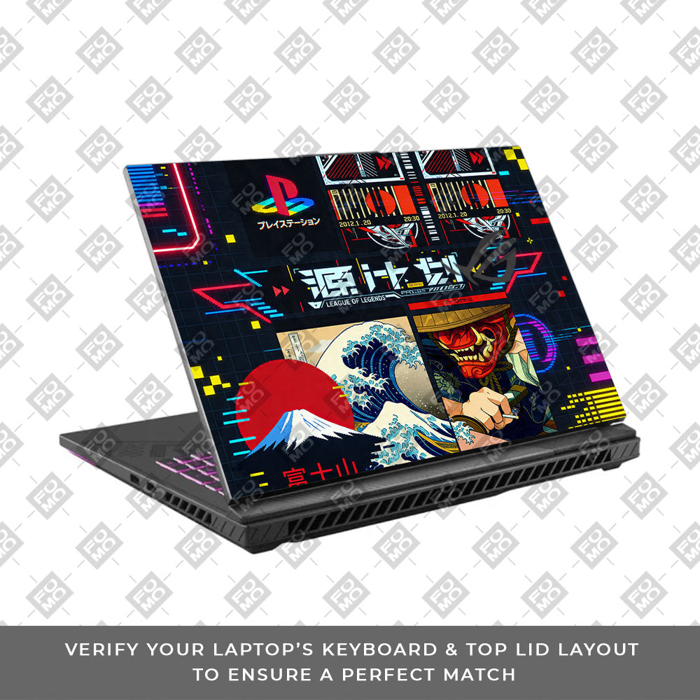 PlayStation Retro Asus ROG Strix G16 G614J 3D Laptop Skin