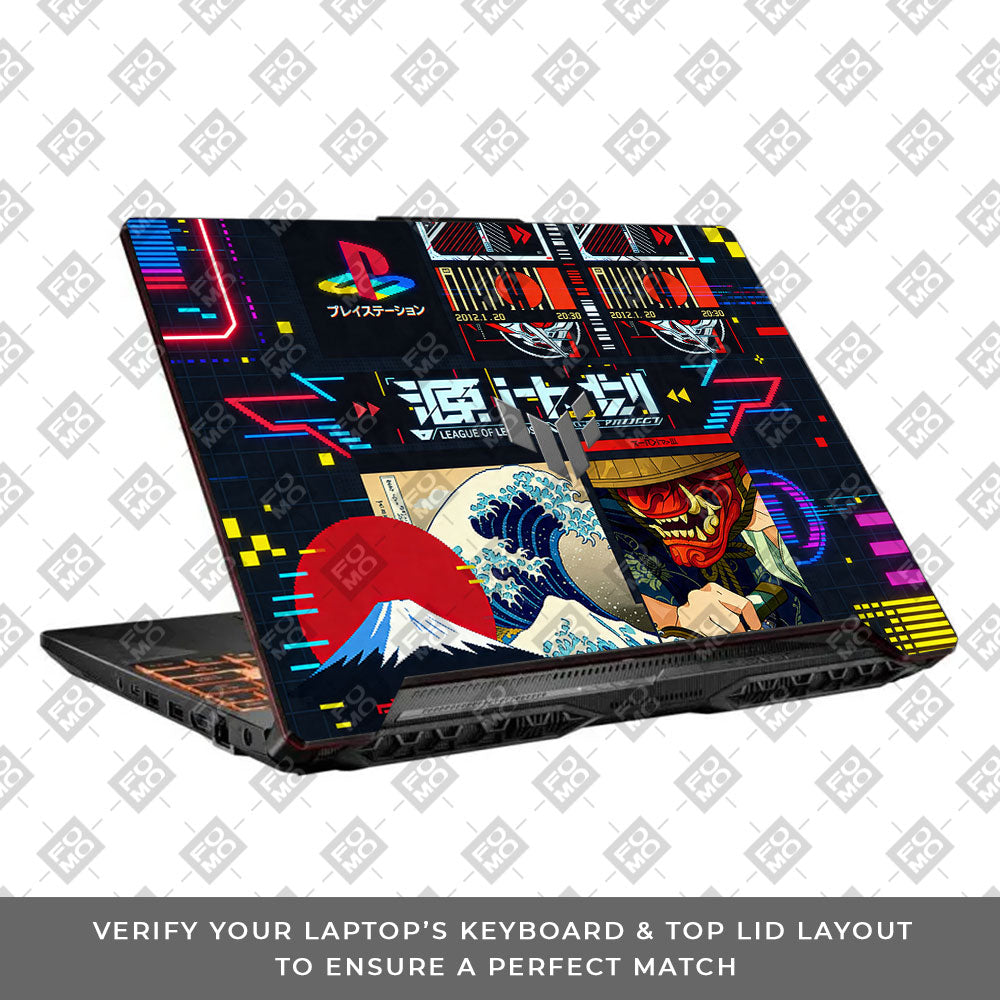 PlayStation Retro Asus TUF F15 FX506 and A15 FA506 3D Laptop Skin