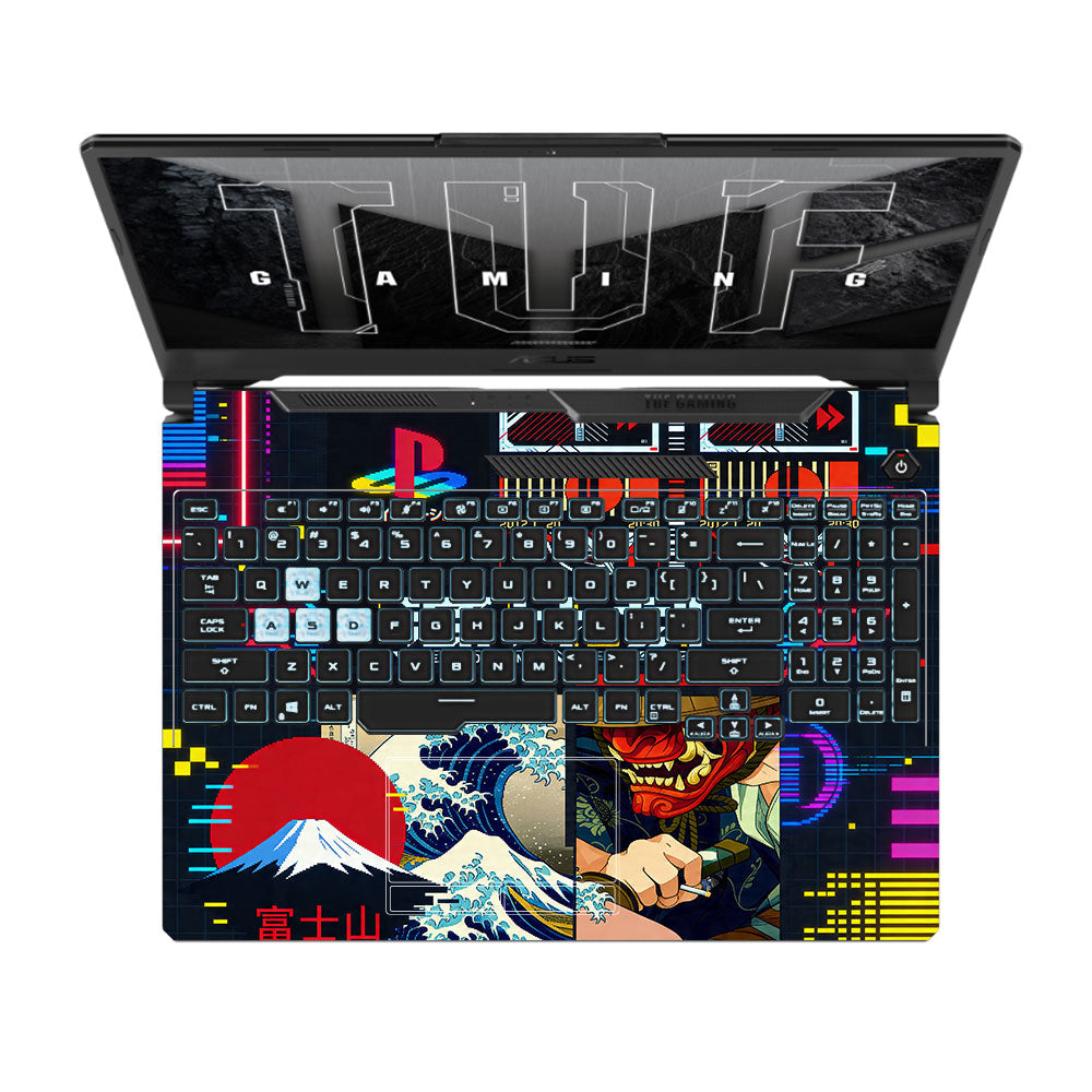 PlayStation Retro Asus TUF F15 FX506 and A15 FA506 3D Laptop Skin