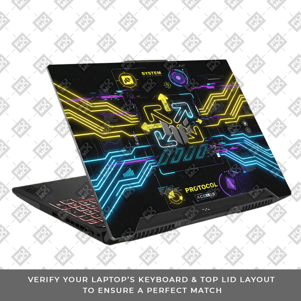 System Protocol Asus TUF F15 FX507 and A15 FA507 3D Laptop Skin