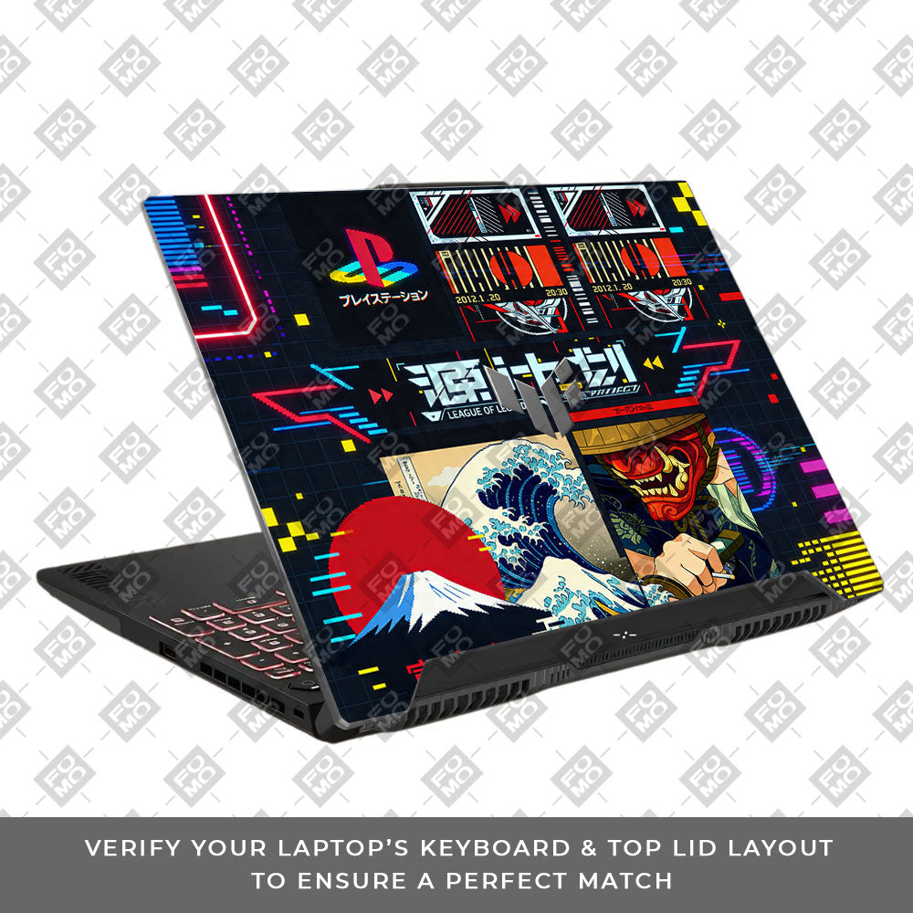 PlayStation Retro Asus TUF F15 FX507 and A15 FA507 3D Laptop Skin
