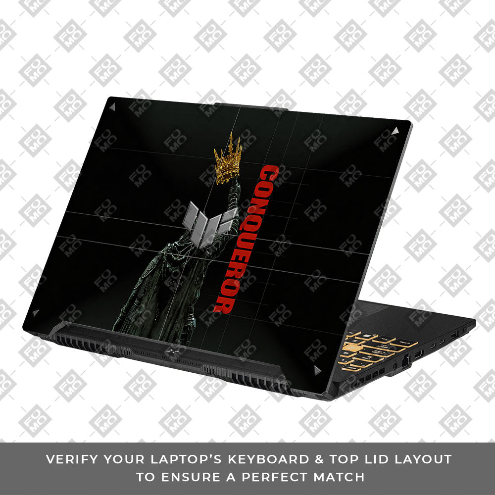 Crowned Conqueror Asus TUF Gaming F16 and TUF Gaming A16 3D Laptop Skin