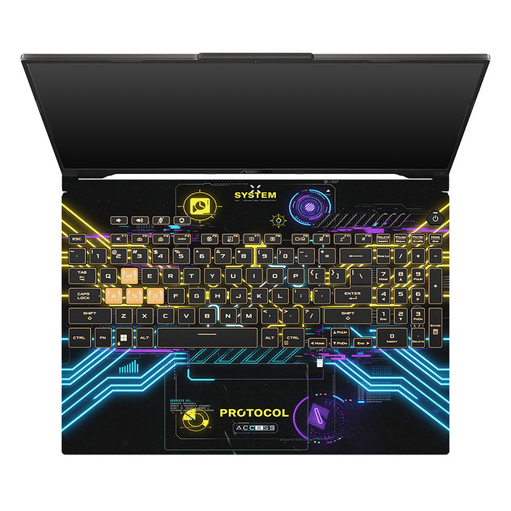 System Protocol Asus TUF Gaming F16 and TUF Gaming A16 3D Laptop Skin