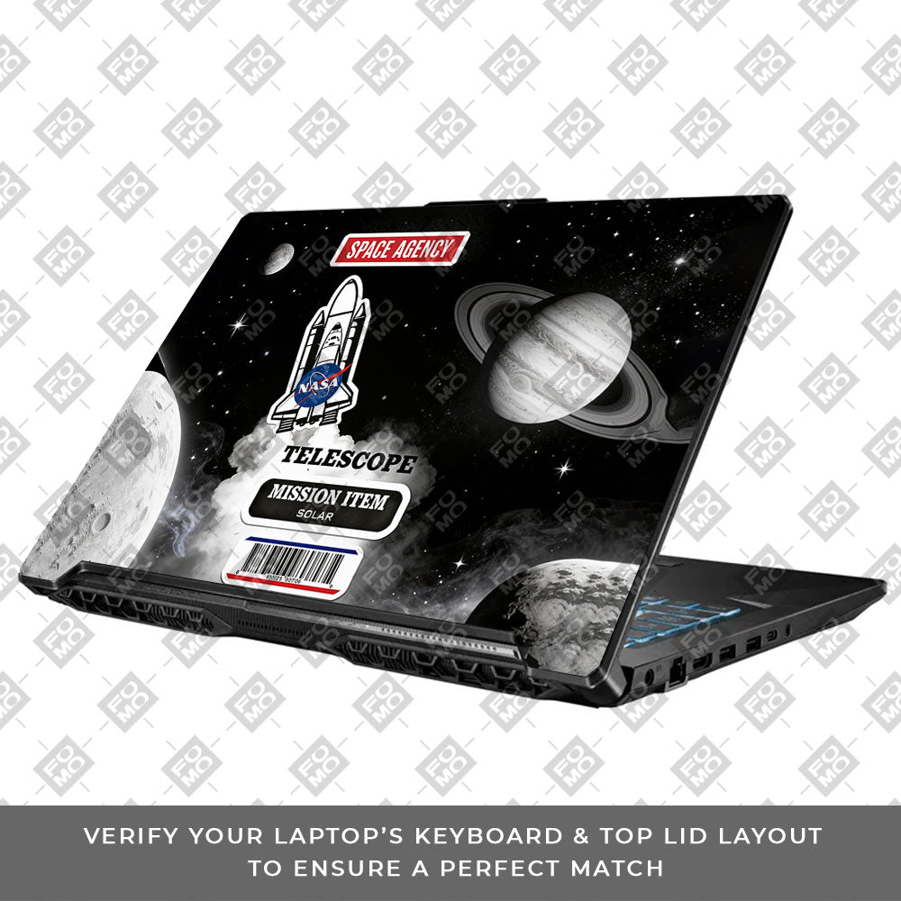 Space Mission NASA Asus TUF Gaming F17 FX706 3D Laptop Skin