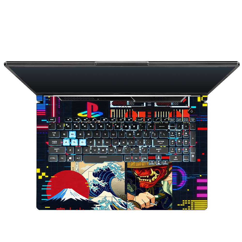 PlayStation Retro Asus TUF Gaming F17 FX706 3D Laptop Skin